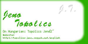 jeno topolics business card